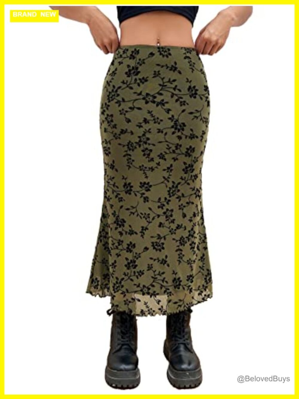 Fishtail Mesh Long Skirt 90s Y2k Goth High Waist Mermaid Hem Party